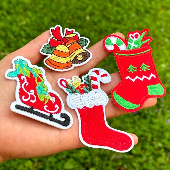 Set of 18 Christmat Iron on Patch Santa Patch Christmas Tree Patch Snowman Patch - Picture 5 of 7